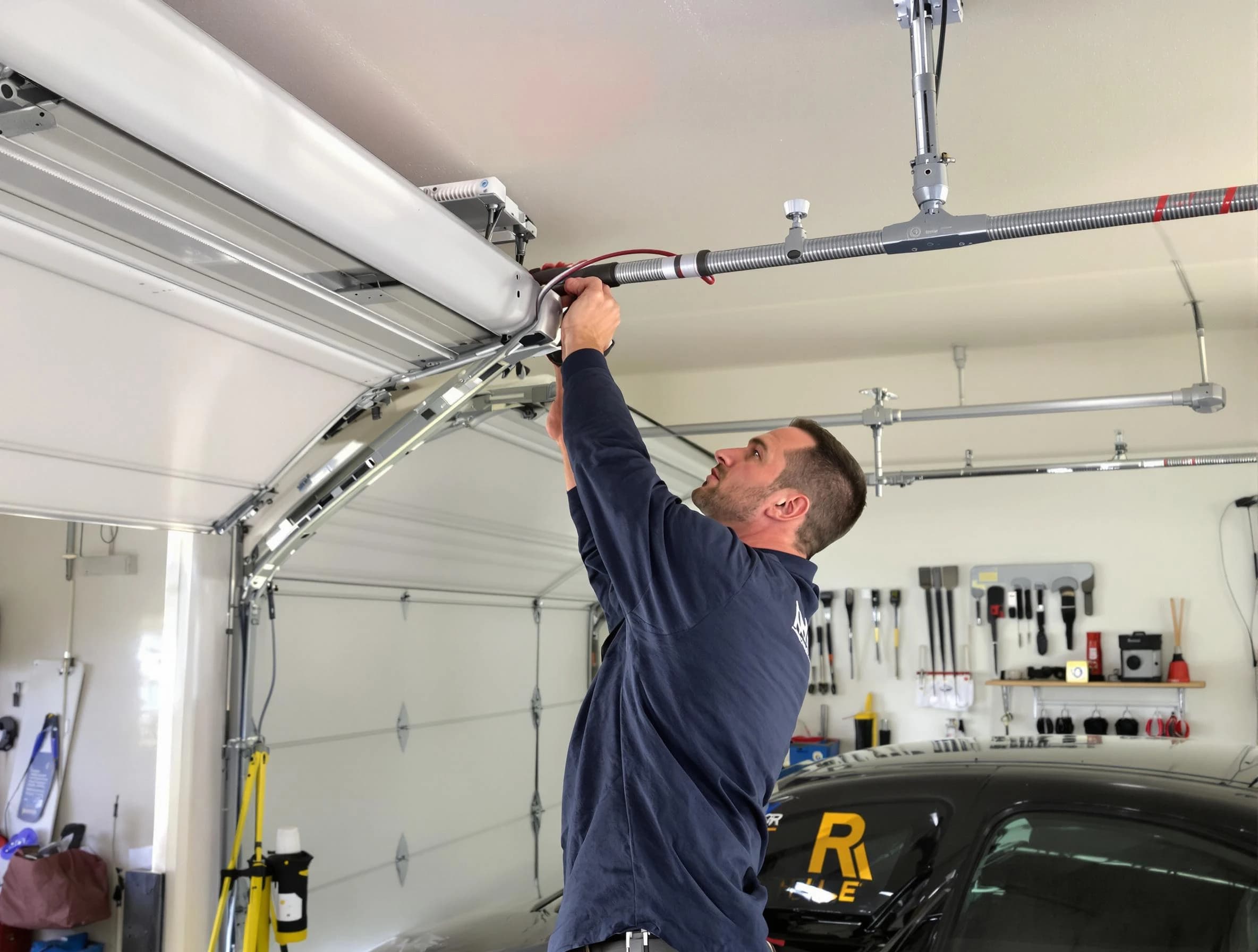 Snyderville Garage Door Repair technician performing garage door cable repair in Snyderville