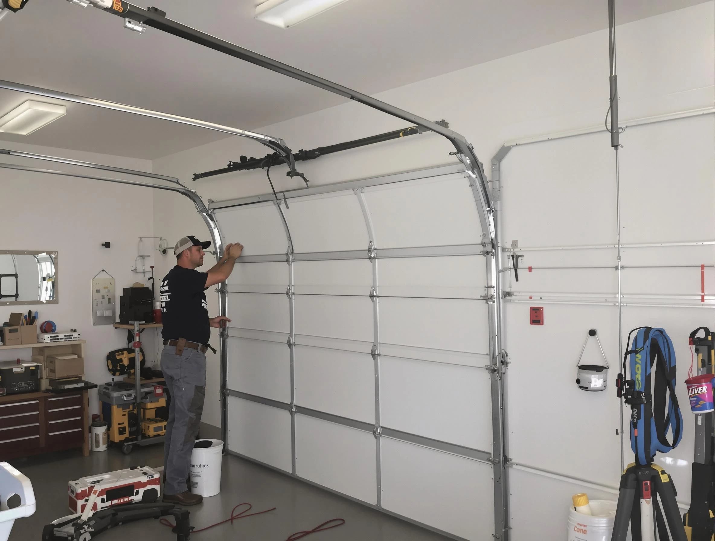 Snyderville Garage Door Repair team installing new garage door in Snyderville