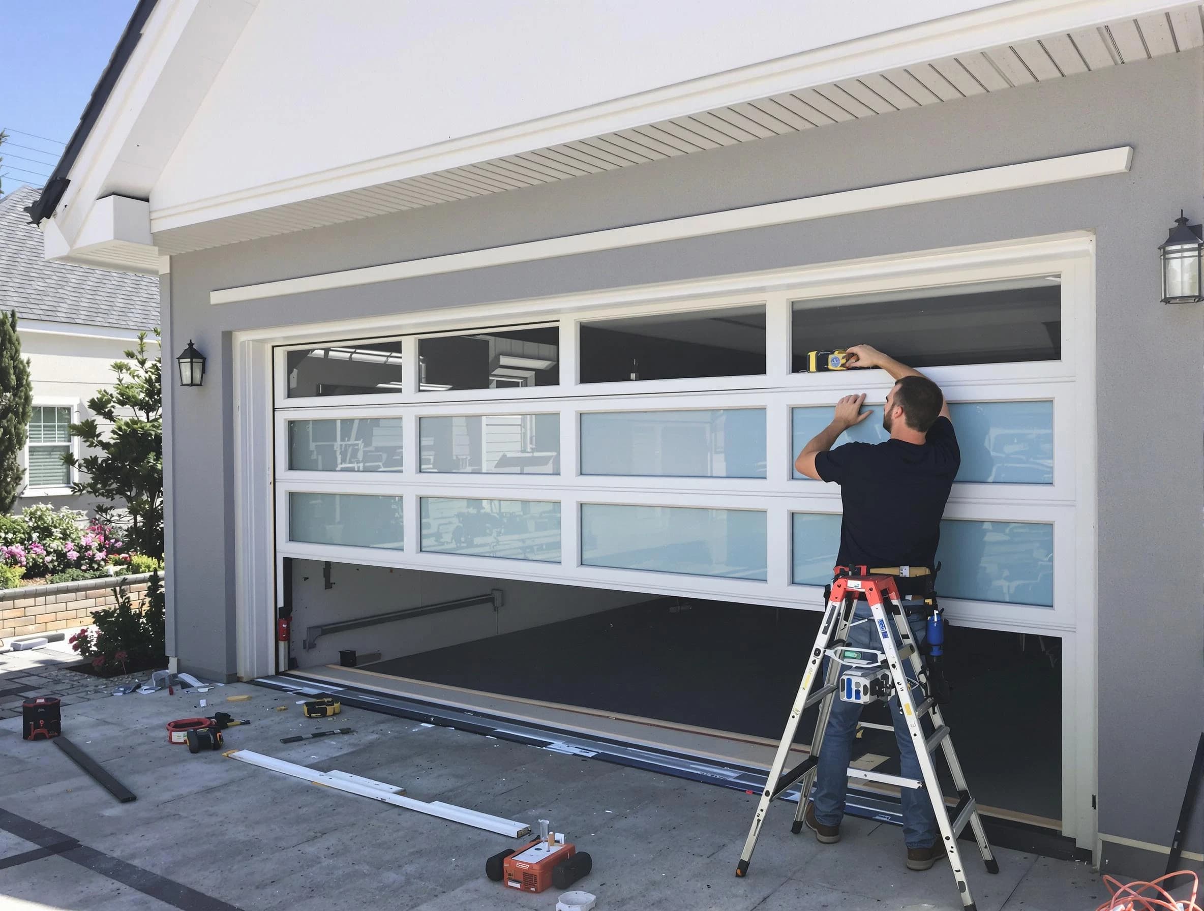 Snyderville Garage Door Repair team performing garage door replacement in Snyderville