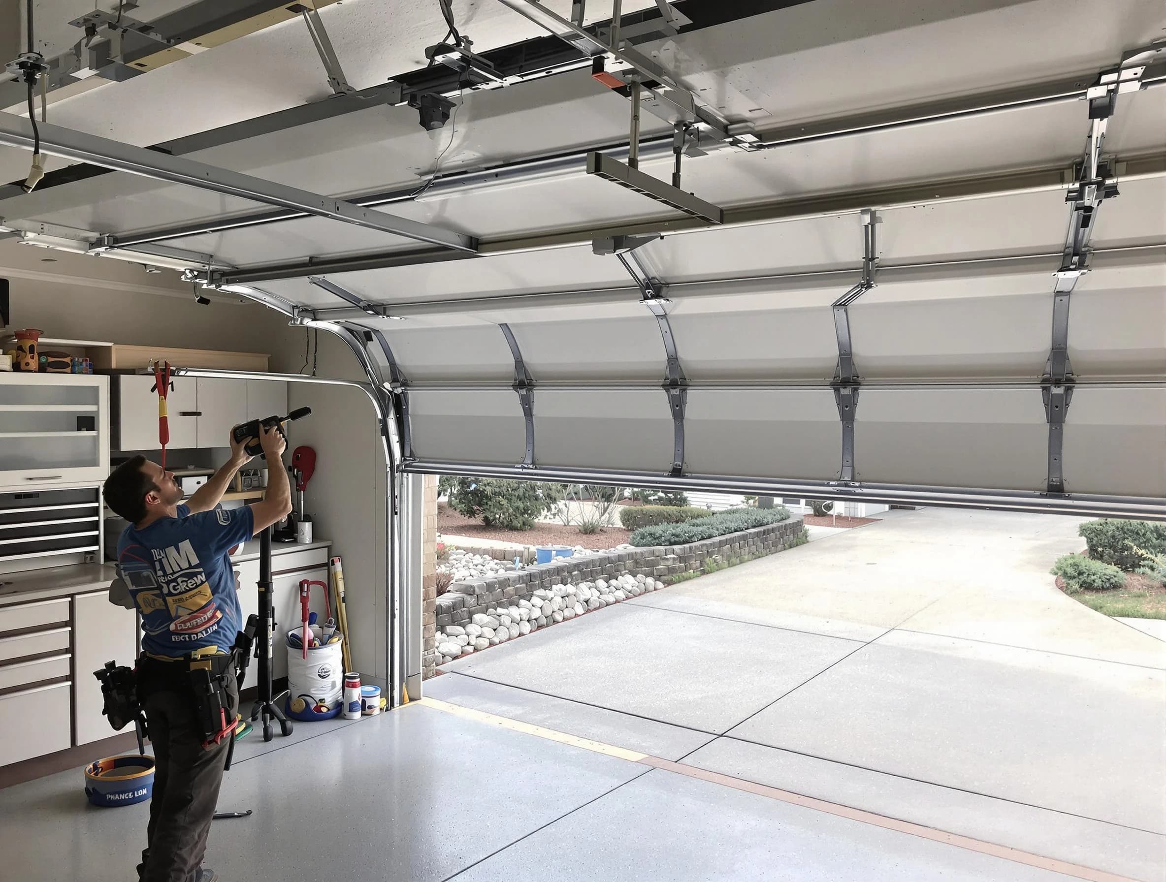 Garage door track repair service by Snyderville Garage Door Repair in Snyderville