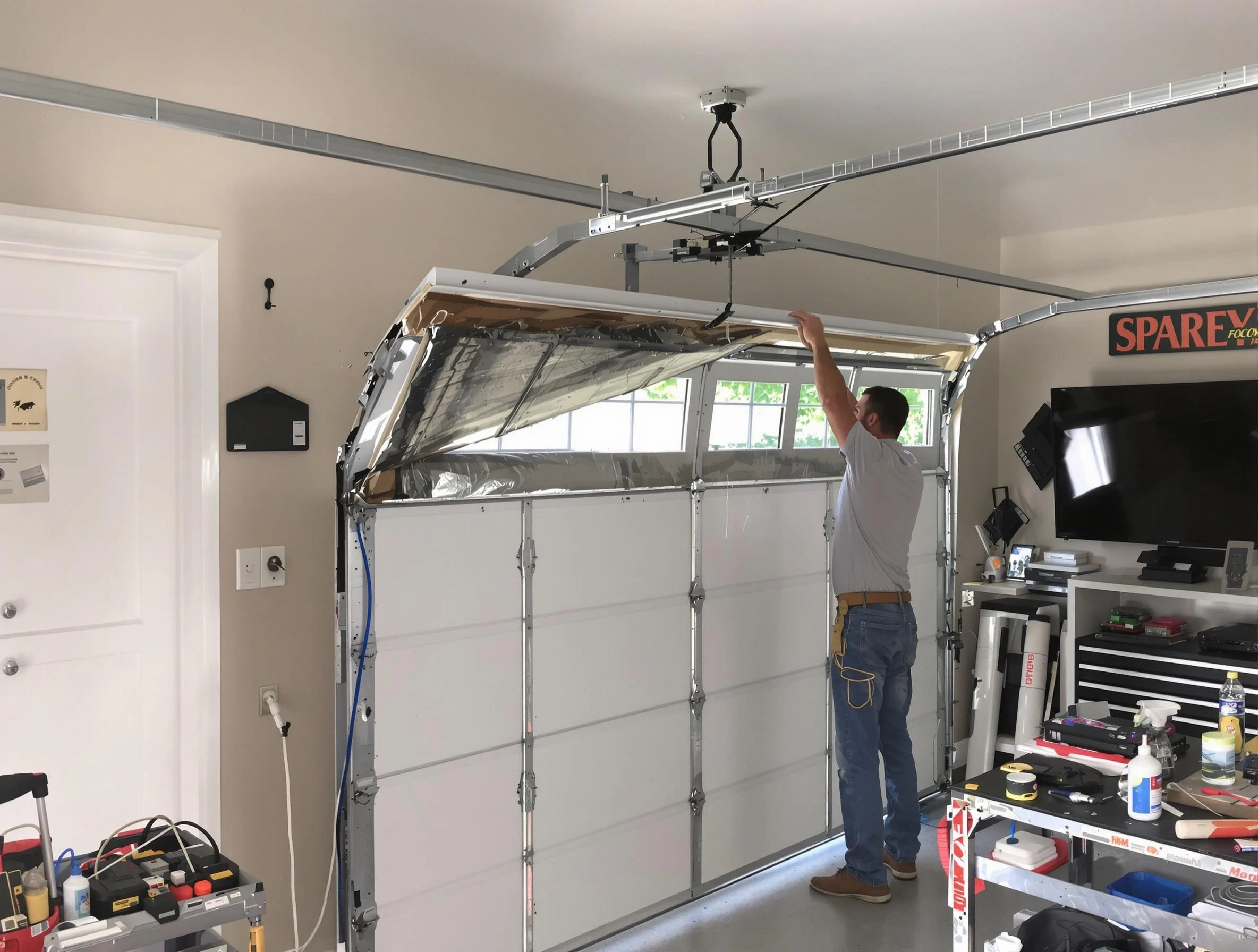 Garage door section replacement by Snyderville Garage Door Repair in Snyderville